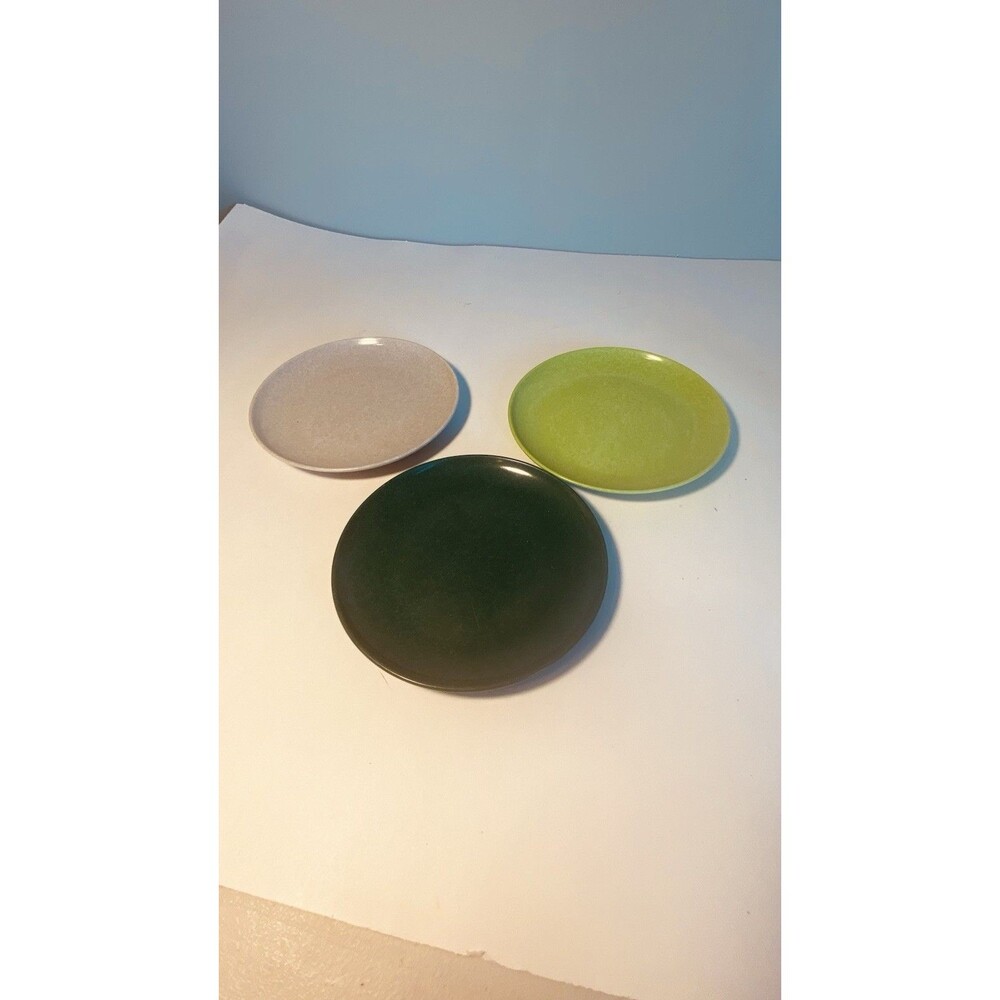 Lot of 3 Vintage Branchell Color Flyte Melmac 6" Bread Plates Mix Colors Ware
